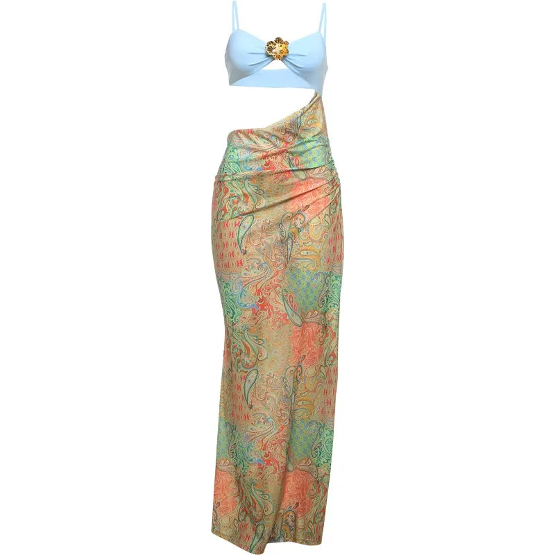 Green Backless Maxi Dress