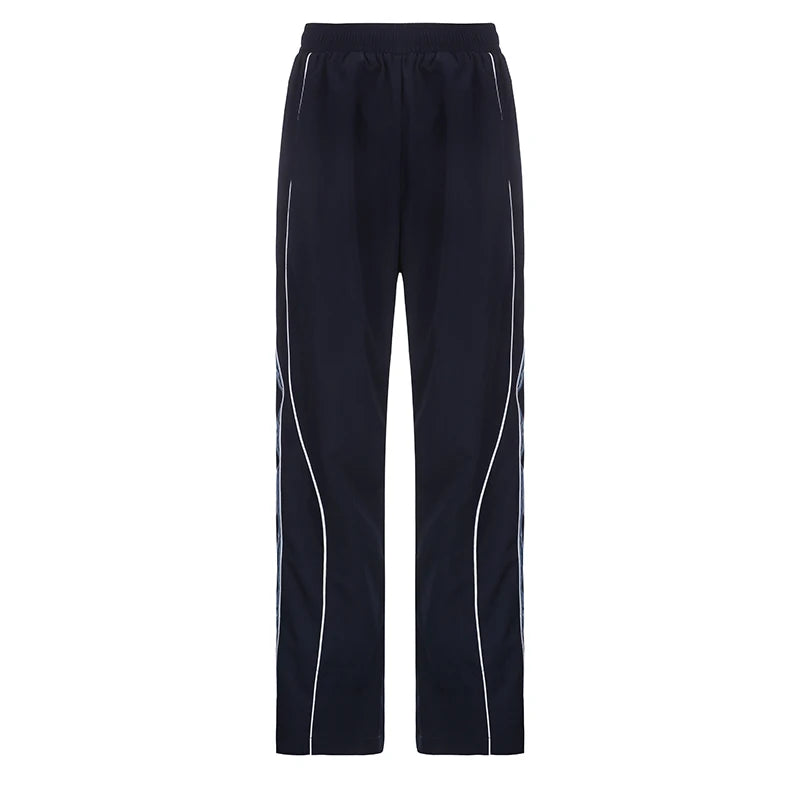 Striped Print Joggers Parachute Cargos Loose Baggy Sweatpants Pants