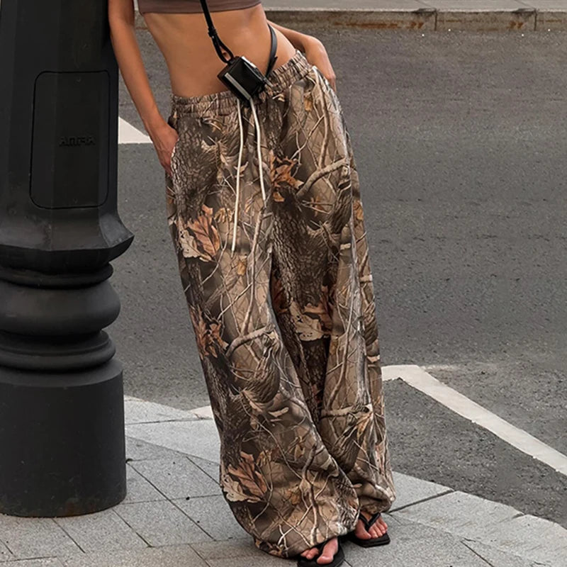 Graphic Baggy Pant Drawtring Looe Bottom Trouer