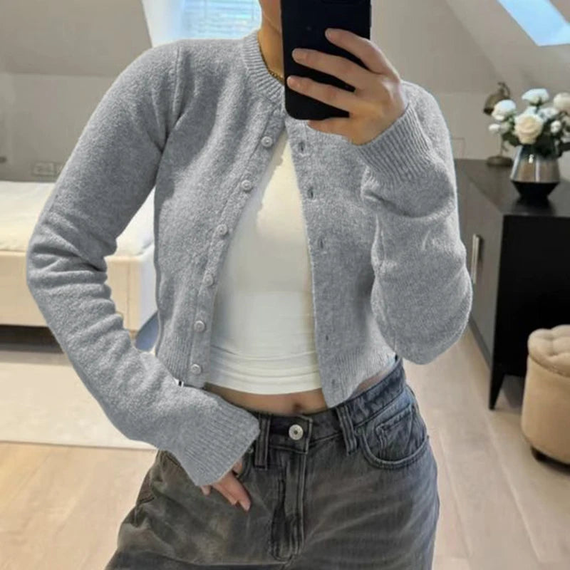 Cardigan All-match Single-breat Knit Coat Sweater