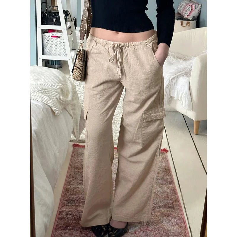 Joggers Cargo Pants Drawstring Wide Leg Trousers 's Bottoms