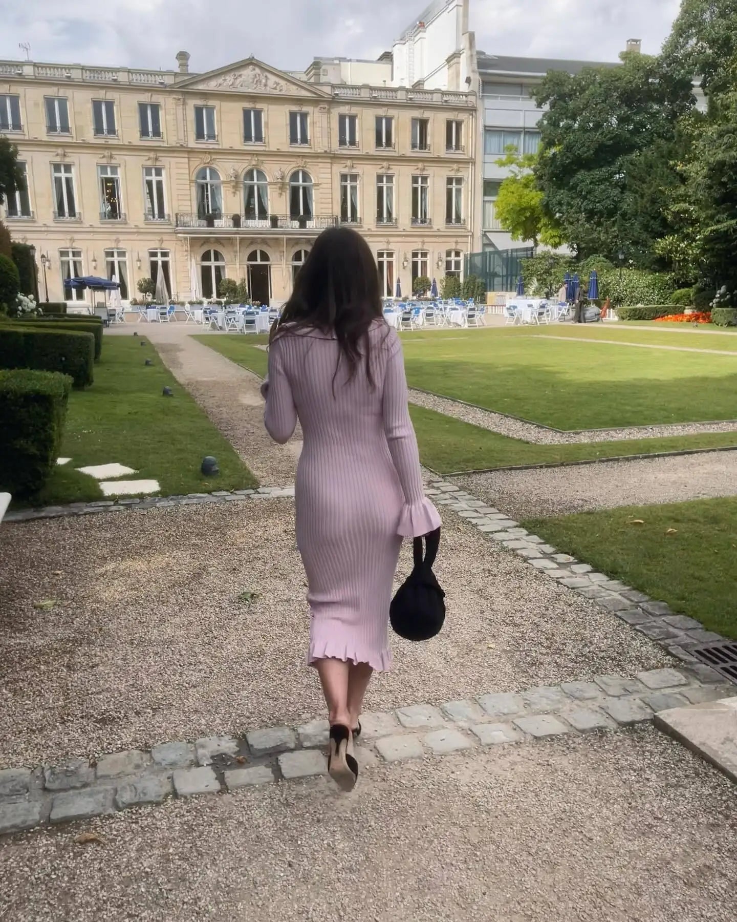 Pink Ruffles Flare Sleeve Midi Dress