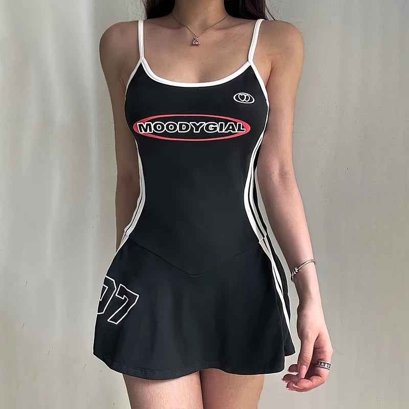 Tennis Spaghetti Strap Sleeveless Mini Dress