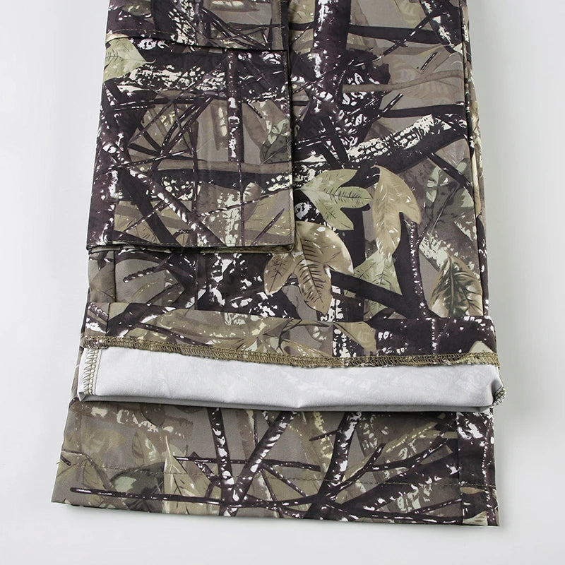 Baggy Cargo Pants Pockets Print Bottoms Straight Pants