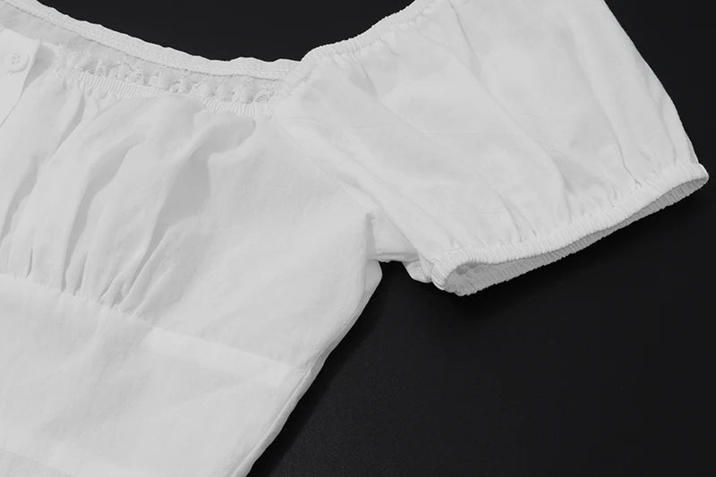 White Raglan Sleeve Button Vest