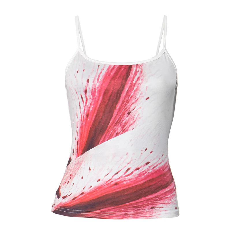 'S Spring And Color Collision Camisole Graphic Print Camisole Top Simple