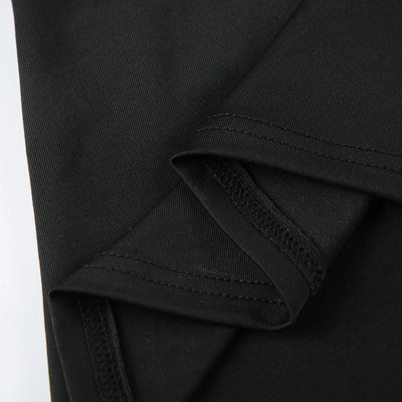 Sleeveless Black Dress Hollow Out Lace Up