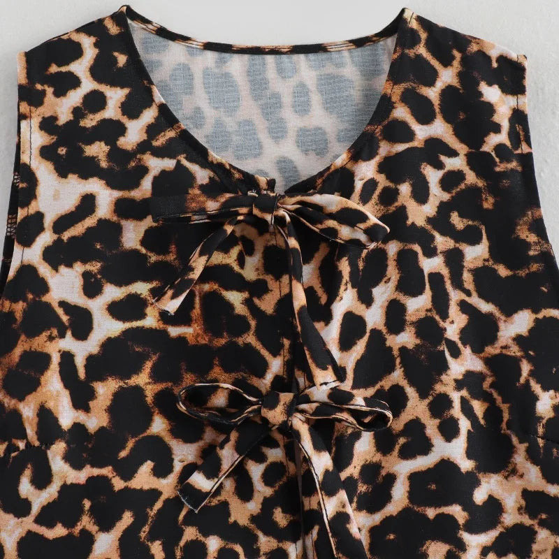 Striped Sleeveless Tie Up Top
