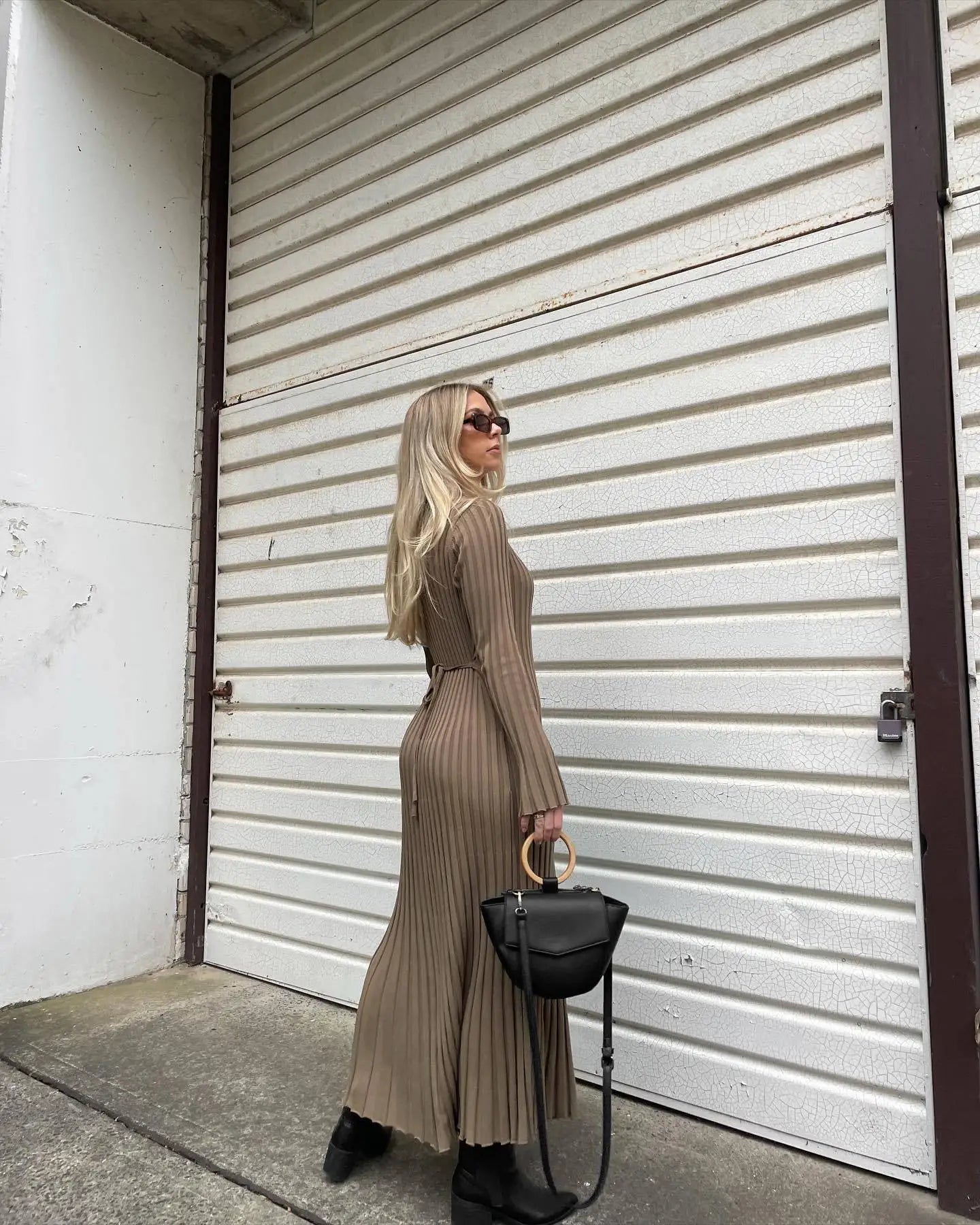 Knit Patchwork Loose Maxi Dress