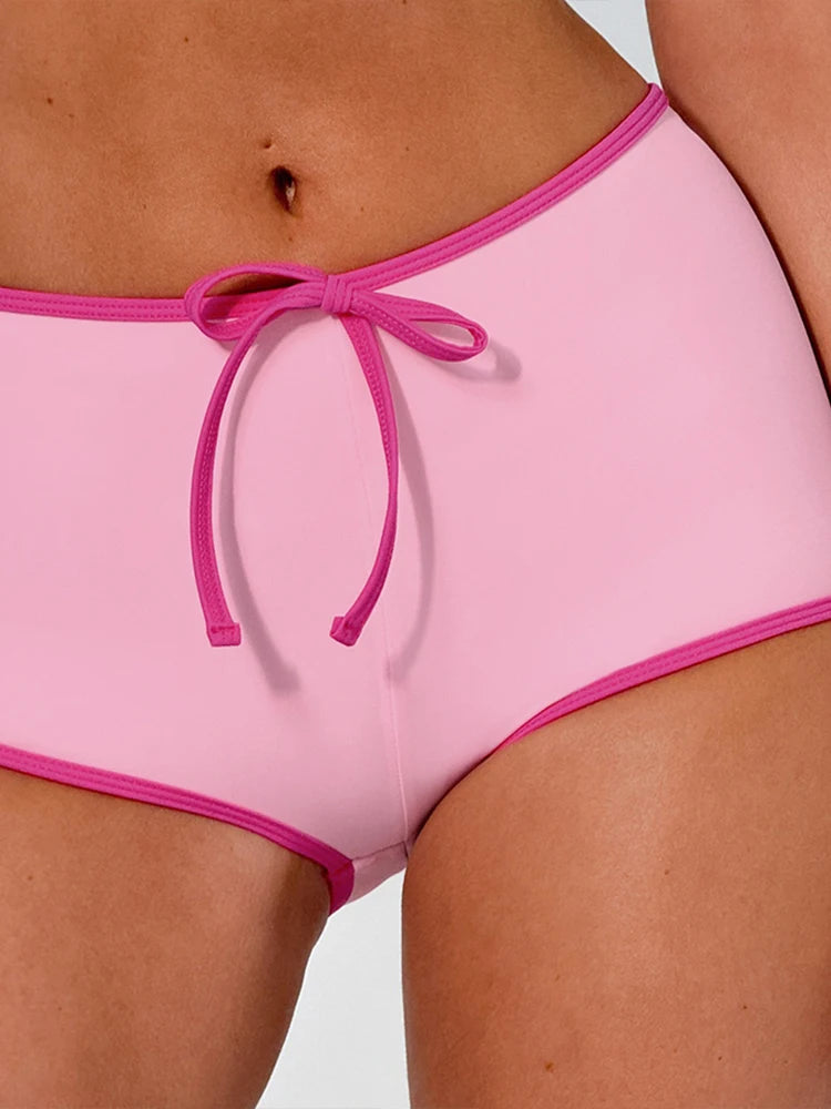Two Piece Bandage Bra Top and Bow Shorts Set
