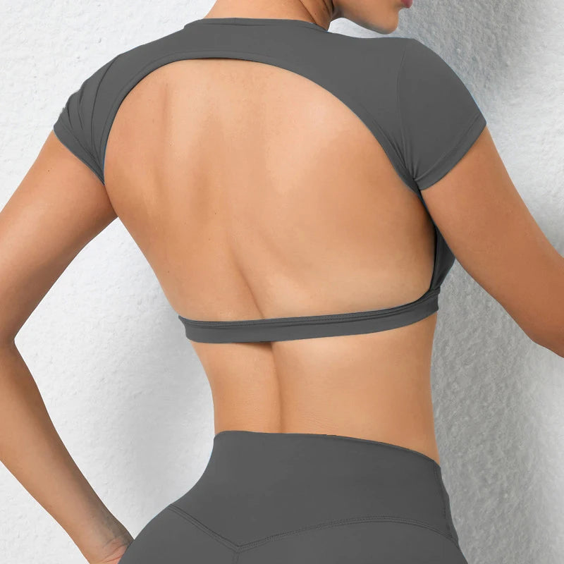 Breathable Backless Yoga Sport Crop Top
