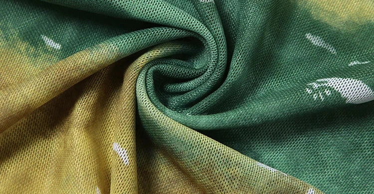 Green Mesh Backless Maxi Dress