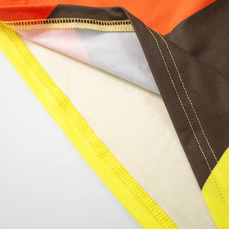 'S Circle Hanging Neck Suspenders Colorful Exposed Backpack Hip Resort Shorts Set Causal Sets