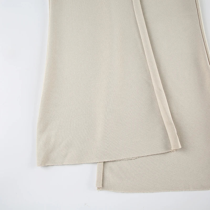 Patchwork Flare Pant Lace-up Slim Trouer Bottom