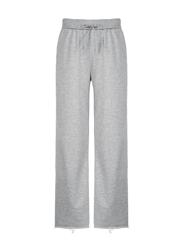 Joggers Sweatpants Lace-up Straight Pants Bottoms