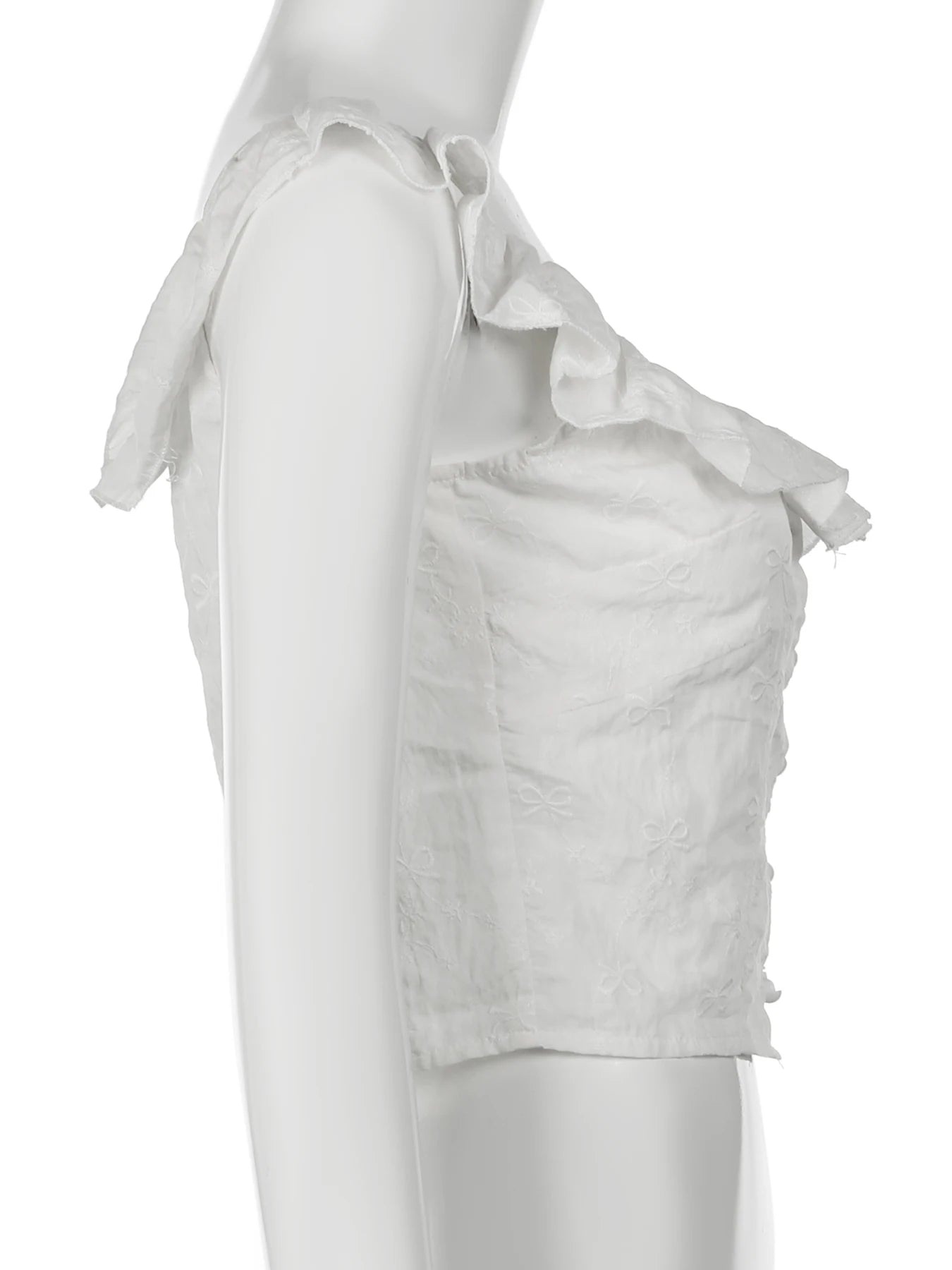 White Ruffles Tank Top