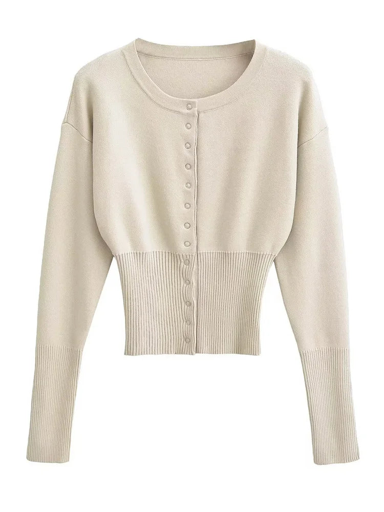 Knit Cardigan Top Ribbed Patchwork Slim Cropped Inner Top Knit Cardigan Out