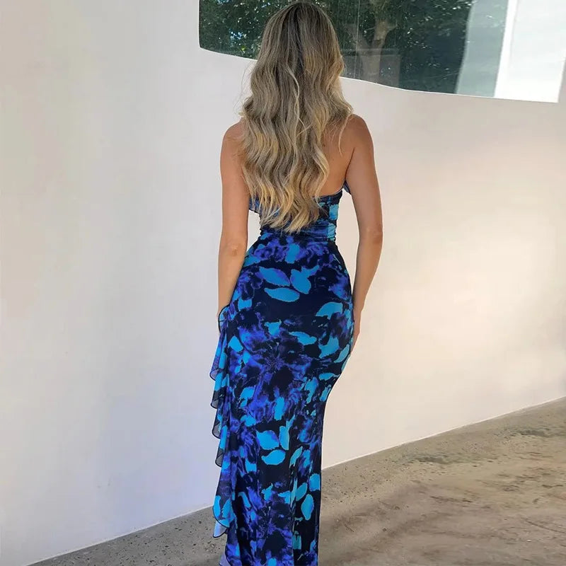 Blue Bodycon Midi Dress