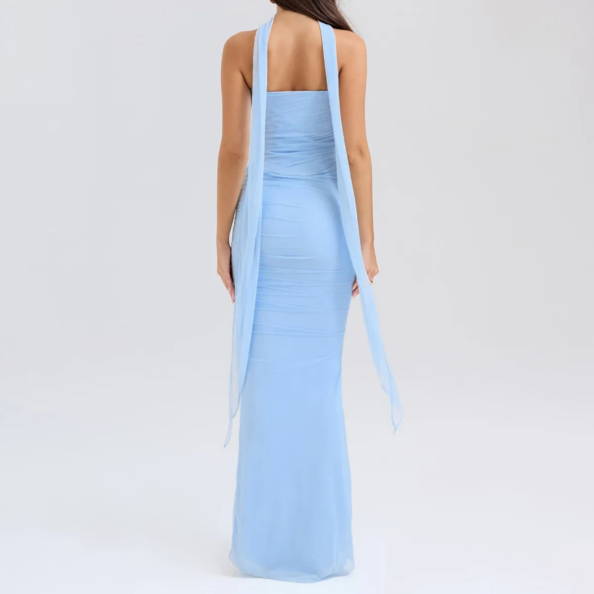 2 Pieces Dress Set with Scarf Matching Sets Cropped Top and Long Dress Set Casual Dress