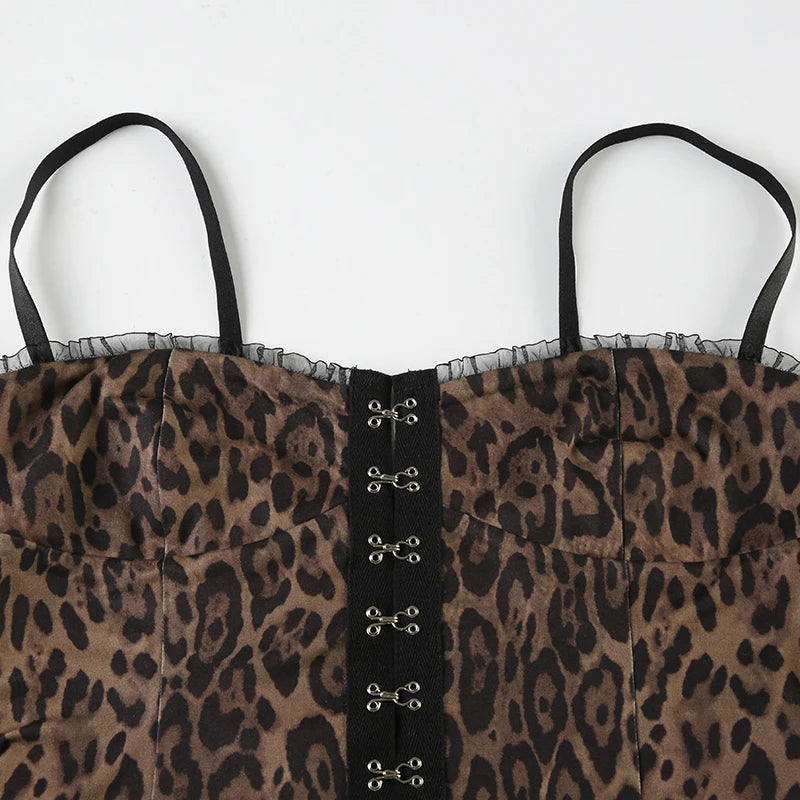 Leopard Sleeveless Botton Top