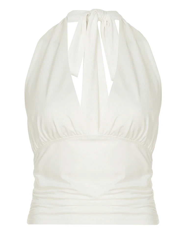 Lace Up Camisole Sleeveless Backless 's Crop