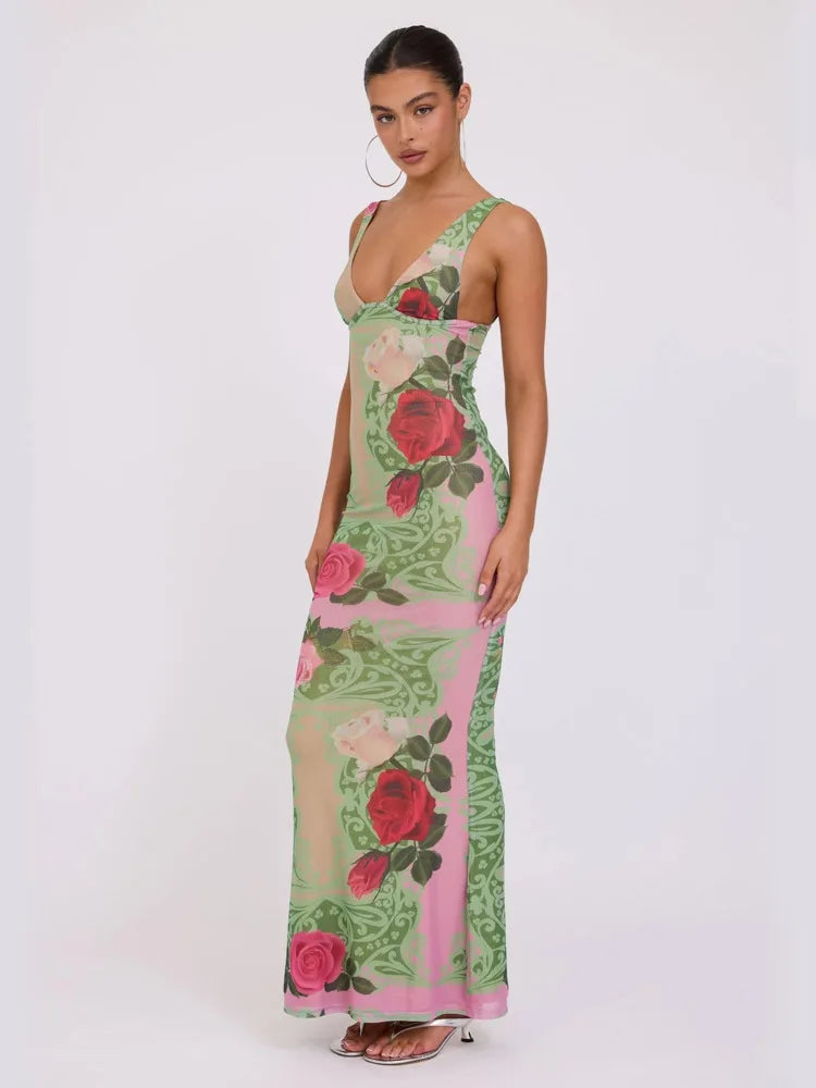 Green Bodycon Maxi Dress