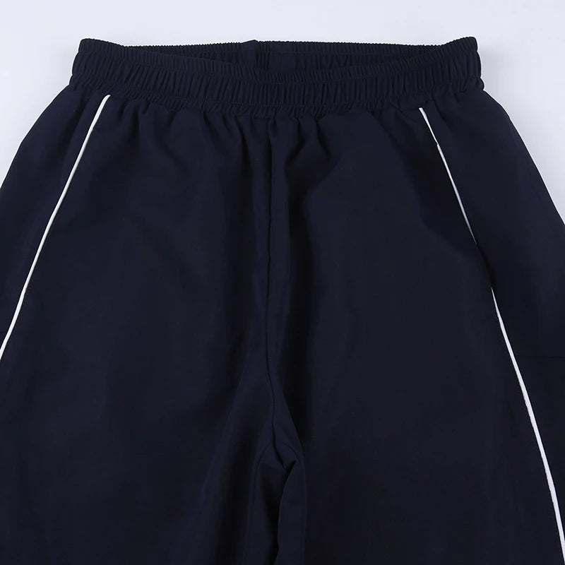 Striped Print Joggers Parachute Cargos Loose Baggy Sweatpants Pants