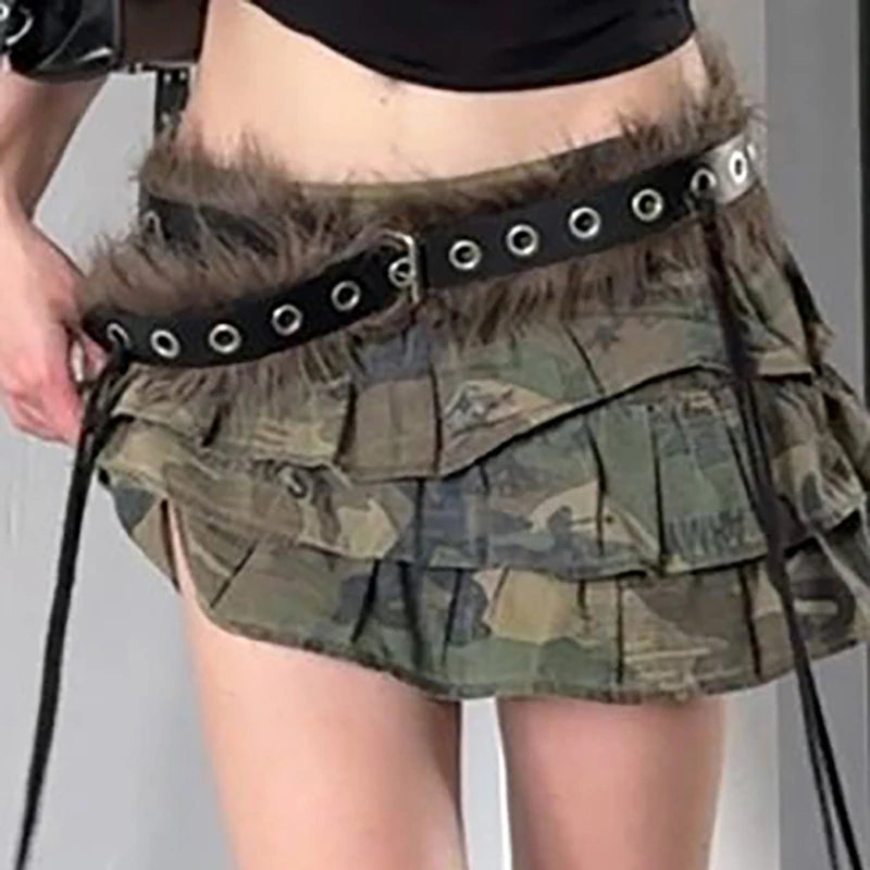 Fur Patchwork Belts Hole Adjustable Accessories Retro Rock Leather Belts