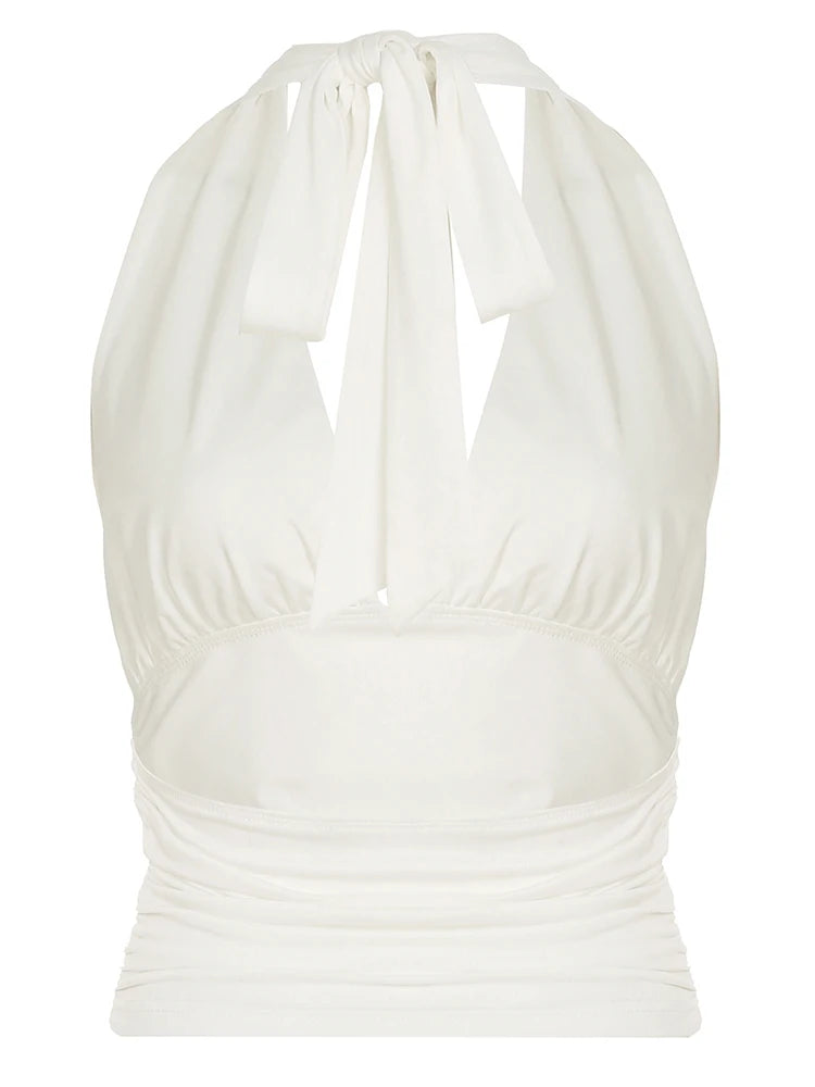Lace Up Camisole Sleeveless Backless 's Crop