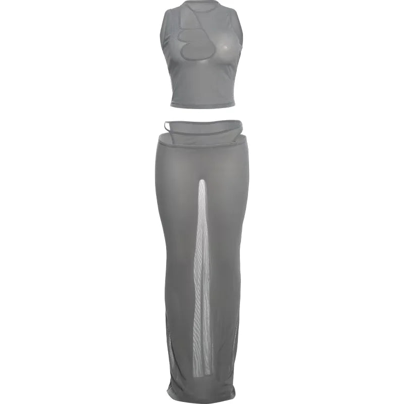 Ankle-Length Slim Waist Skirt Suit
