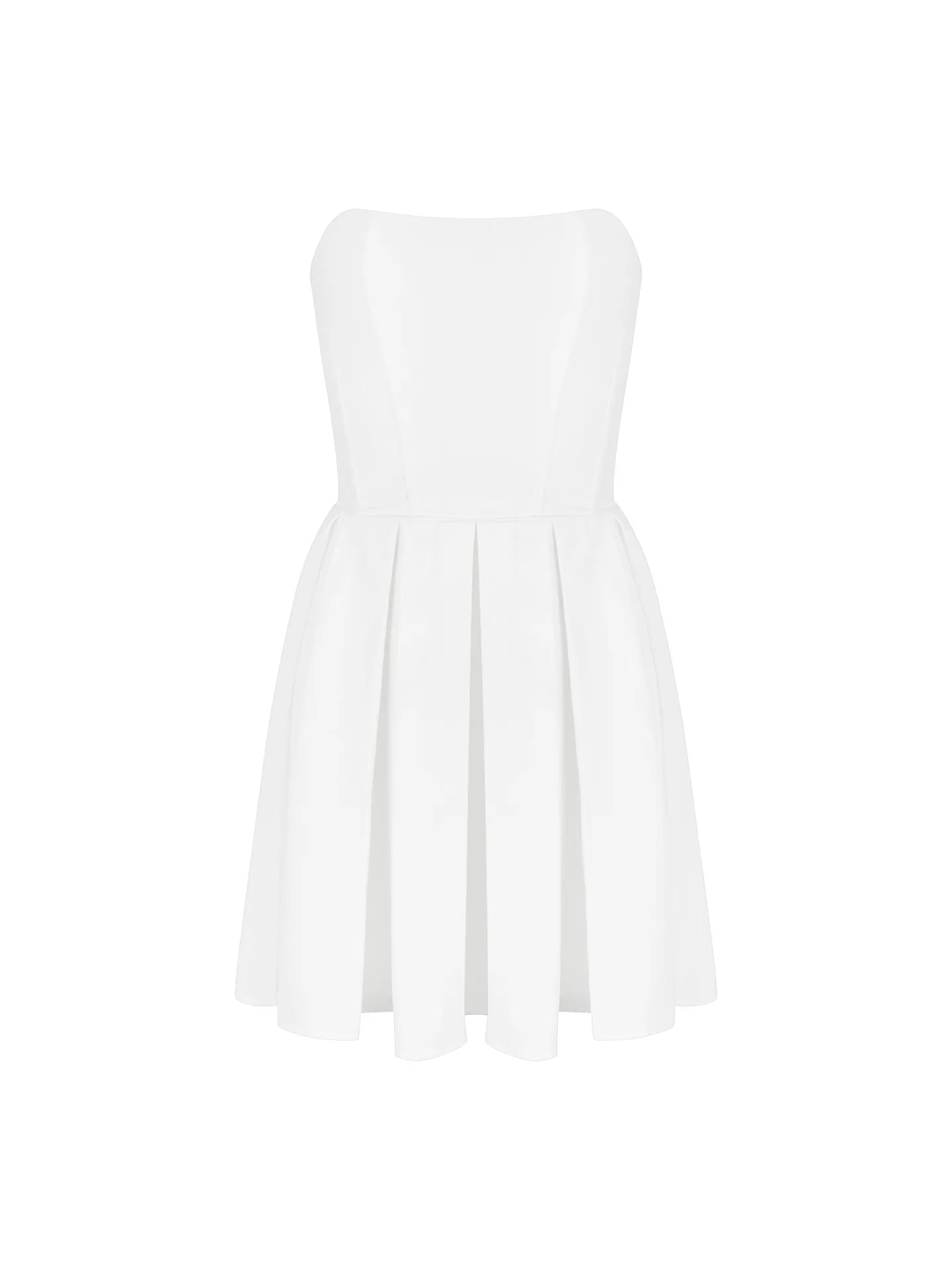 Strapless Bodycon Dress Mini White Corset Dress Casual Flare Dress