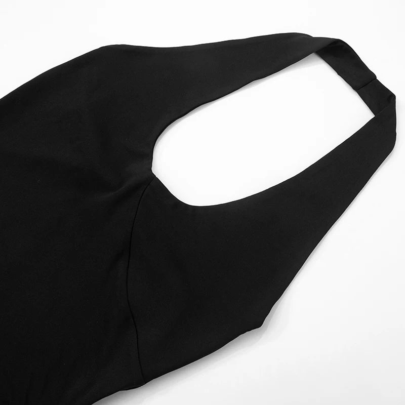 'S Spring And Color Low Cut Backless Irregular Fit Hanging Neck Camisole Short Top