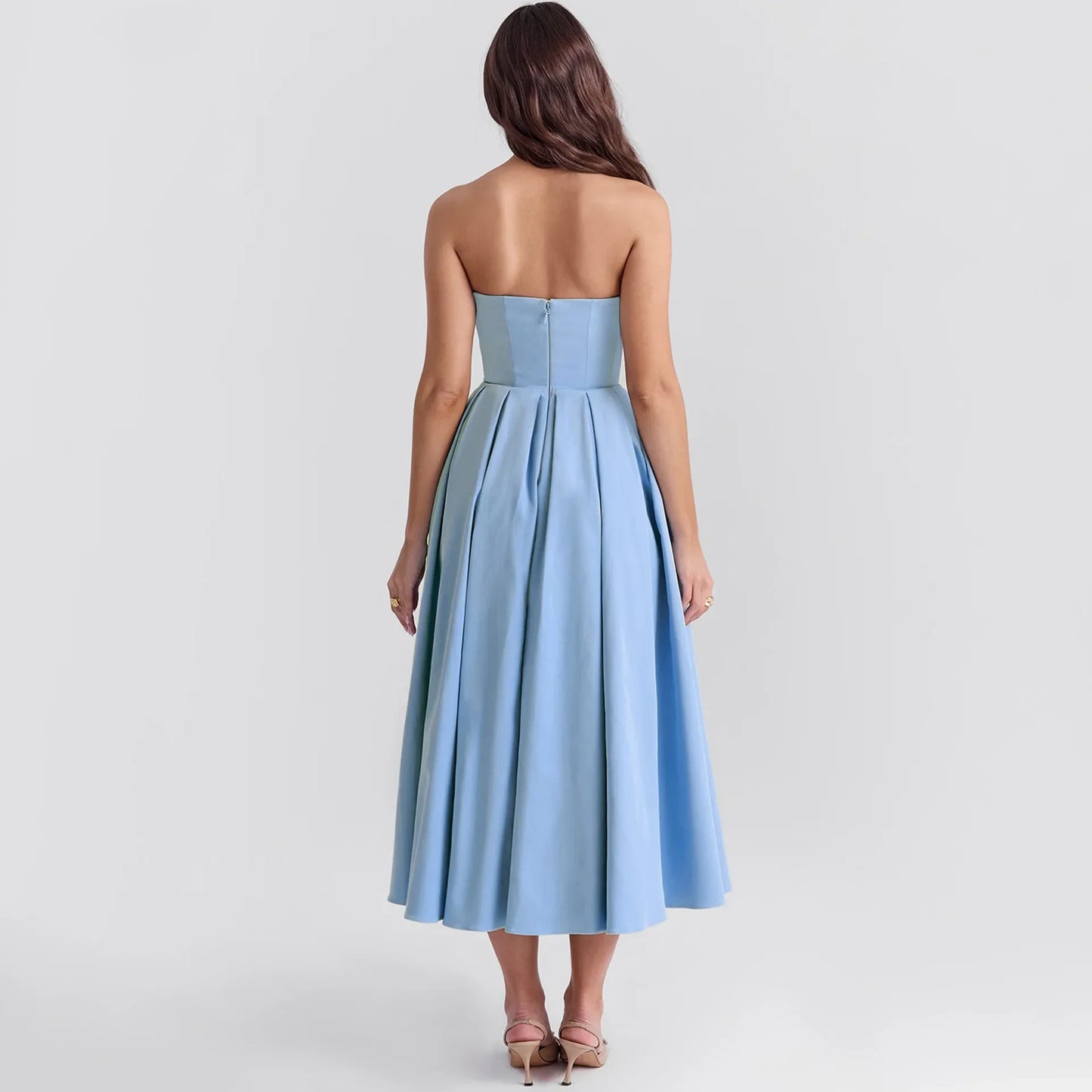 De Fiesta in Strapless Flare Dress White Corset Dress Night Dresses