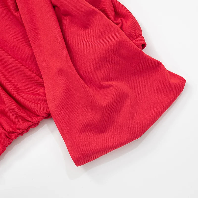 'S Spring And Asymmetric One-Shoulder Camis Color Twisted Shrink Pleated Package Hip Dress