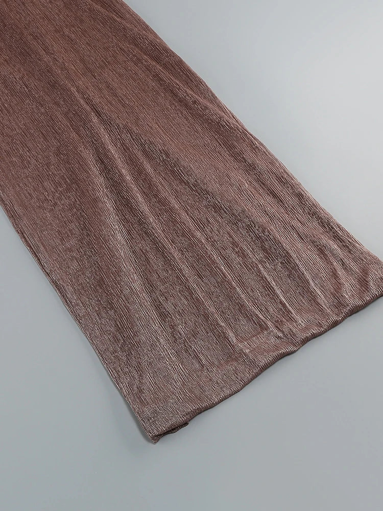 One Shoulder Draped Glitter Long Dress Brown Corset Sparkly Backless Bodycon Maxi Dresses Evening Gowns