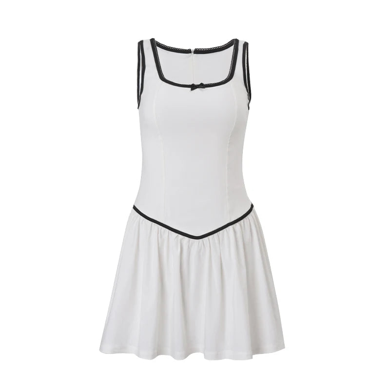 White Sleeveless Slim Mini Dress