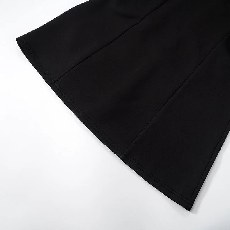 Lapel Mesh Patchwork Zipper Slim Hip A-Line Dress Niche Occasion Gown Dress