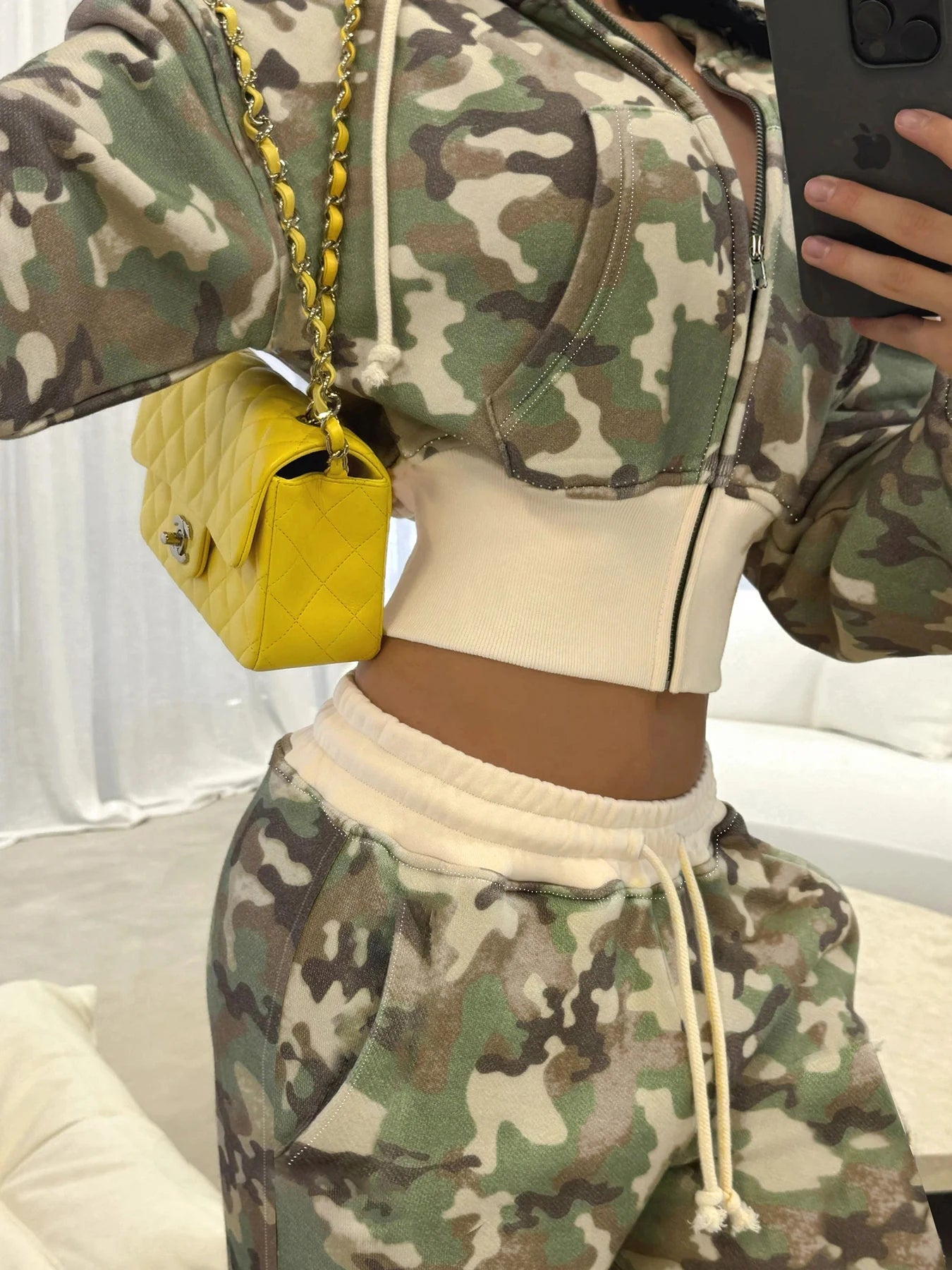 Camouflage Hoodie Coats Front-pockets Sweatshirts Long Seelves Jackets