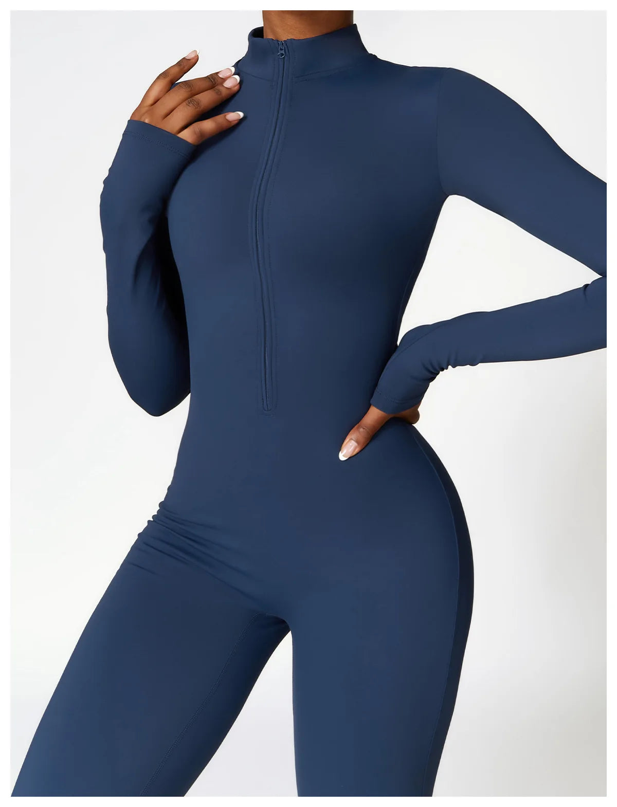 Zipper Yoga Rompers Long Sleeved One-piece Sports Gym Jumpsuits Workout High-intensity Fitness Skin-tight Garment