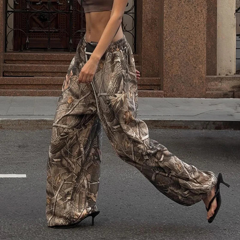 Graphic Baggy Pant Drawtring Looe Bottom Trouer