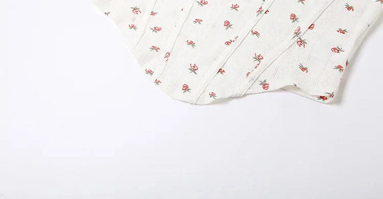 Sweet Floral print Two Piece Set Unique Shape Spaghetti Strap Top High Waist Hip Skirt suit
