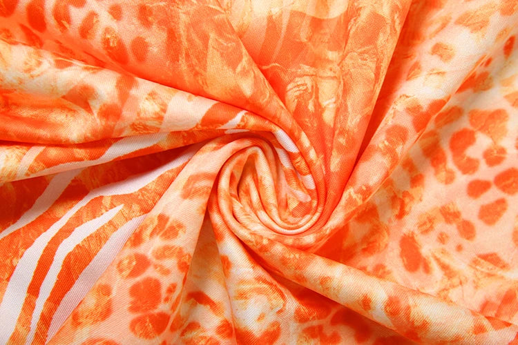 Orange Hollow Bodycon Mini Dress