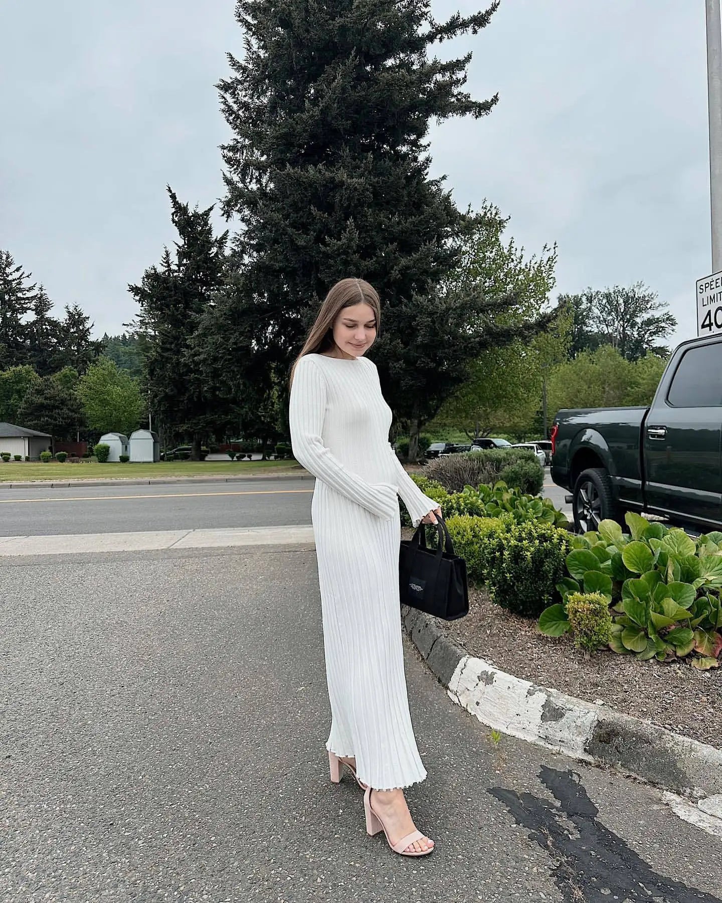 Knit Patchwork Loose Maxi Dress