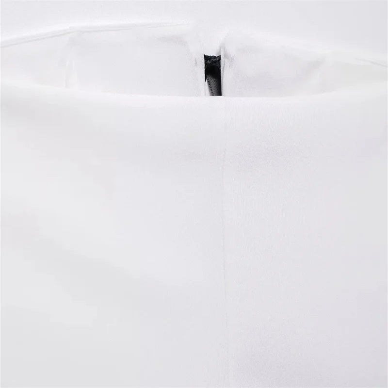Off Shoulder Corset Top Bow Ties Cut Out White Crop Top Sleeveless Backless Tube Tops Short Tops
