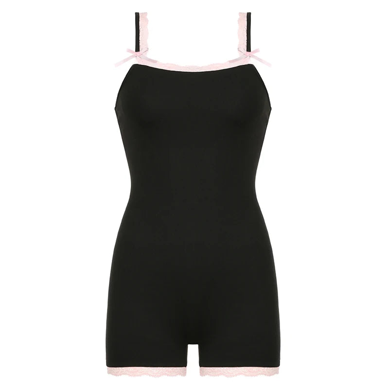 Lace Patchwork Rompers Slim Bodycon Jumpsuits 's Overalls