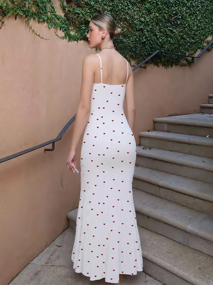 Panell Maxi Dress Claic U-neck Backless Sleevele Body-haping Long