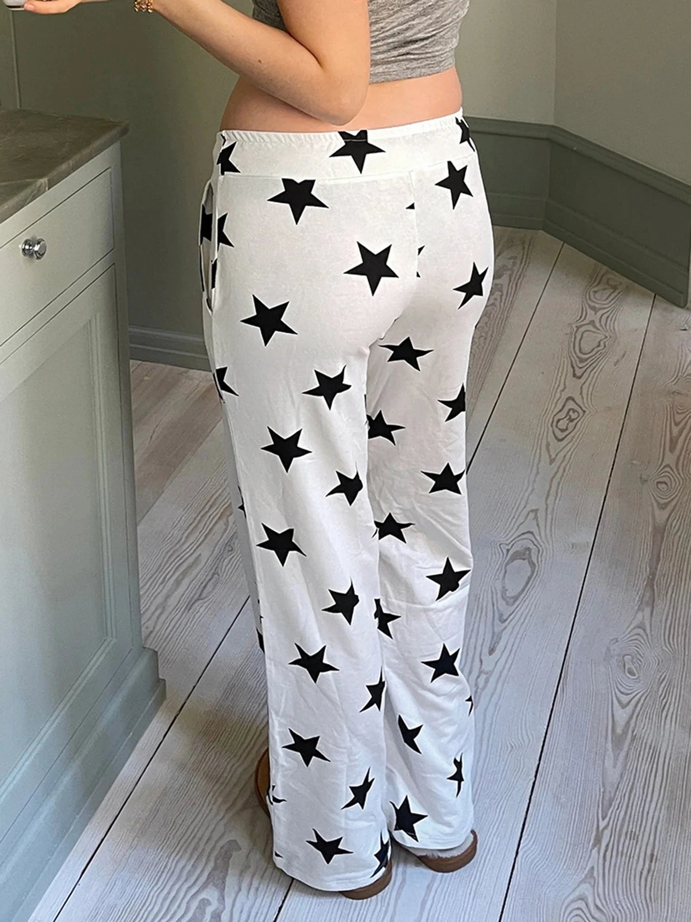 White Star Print Sweatpants