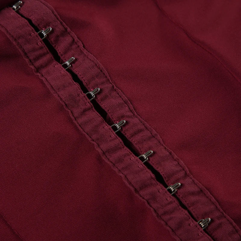 Backless Wine Two Pieces of Sets Harajuku Vest and Mini Skirts Lace Up