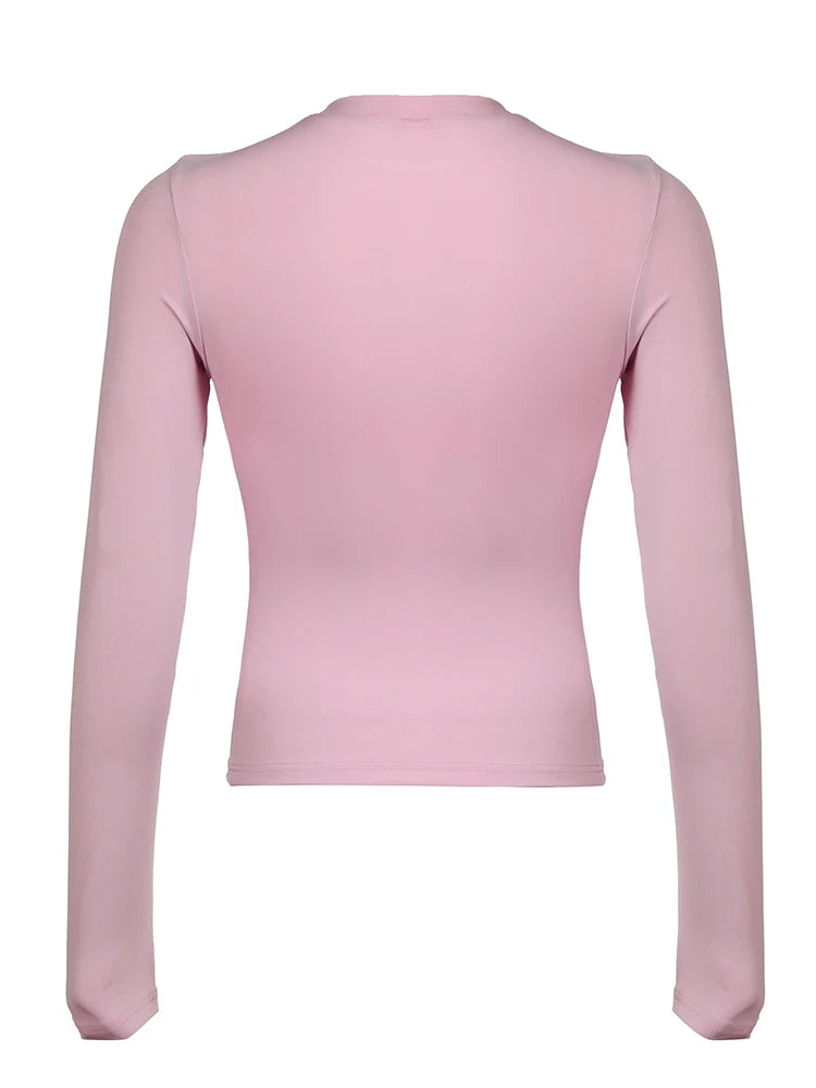 Slim Tee Shirt Long Sleeve Crewneck Top