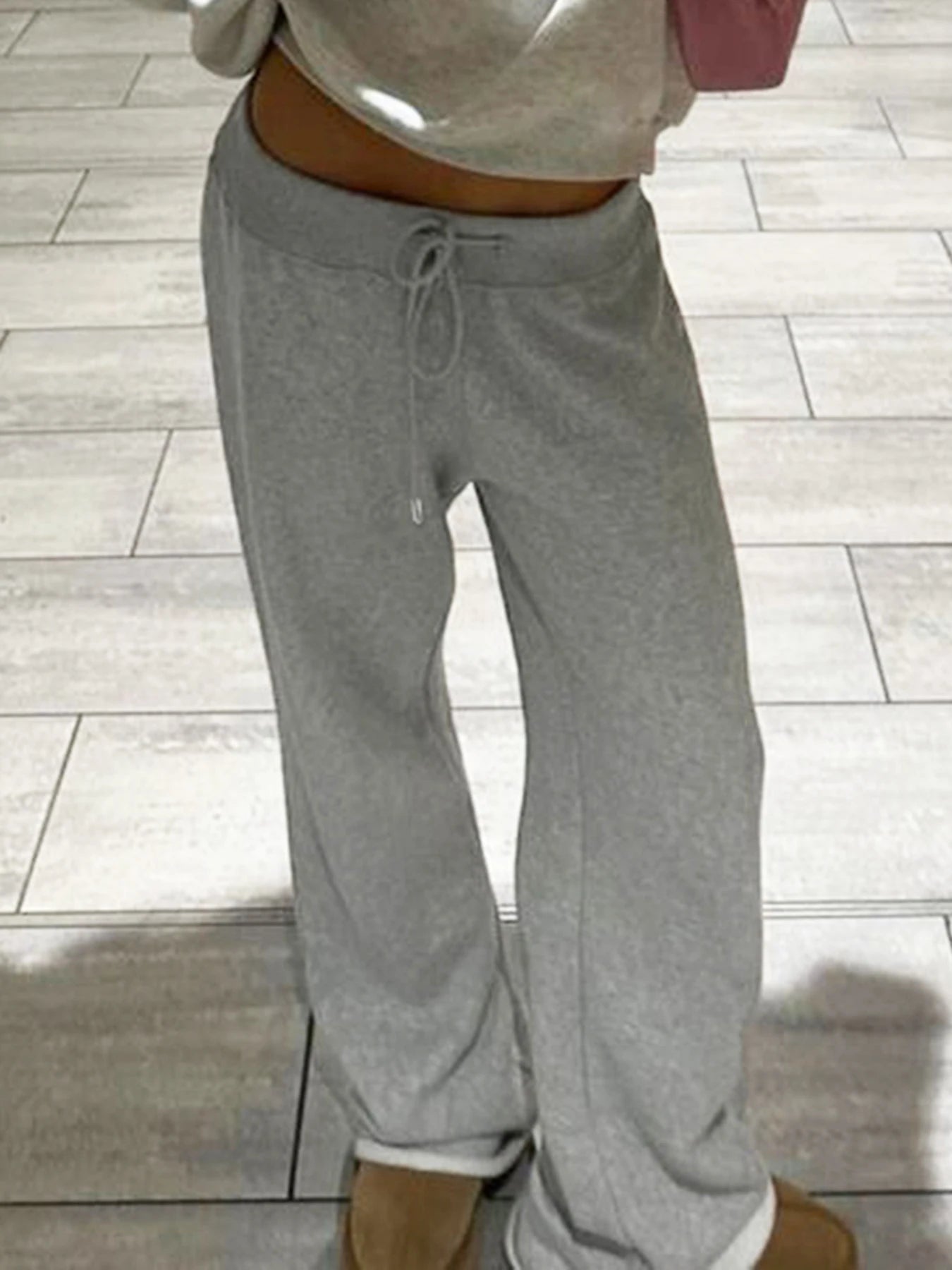 Joggers Sweatpants Lace-up Straight Pants Bottoms